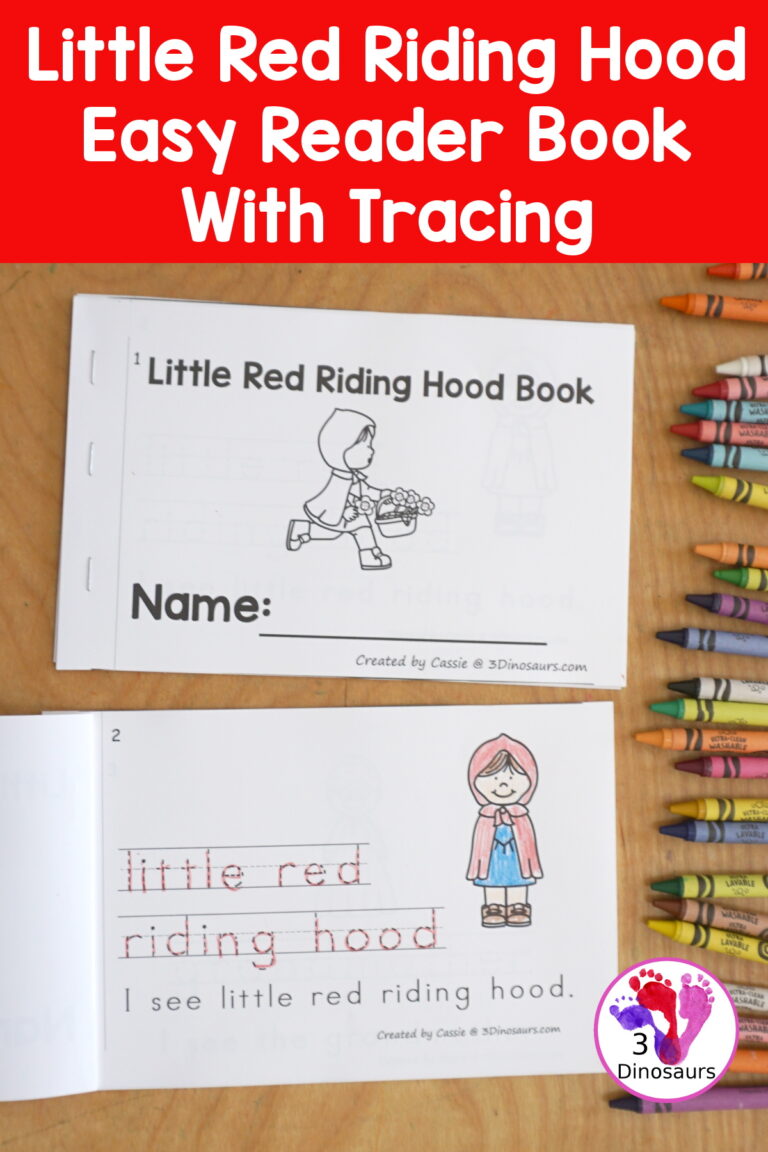Free Little Red Riding Hood Easy Reader Book with Tracing
