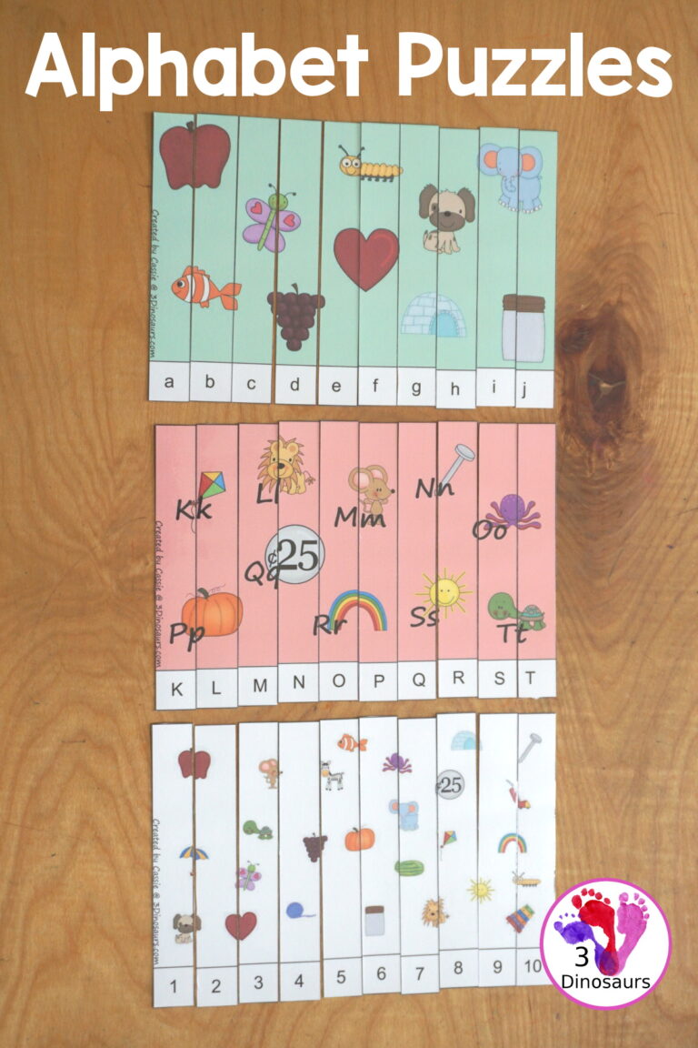 Free ABC 10 Piece Puzzles Printables