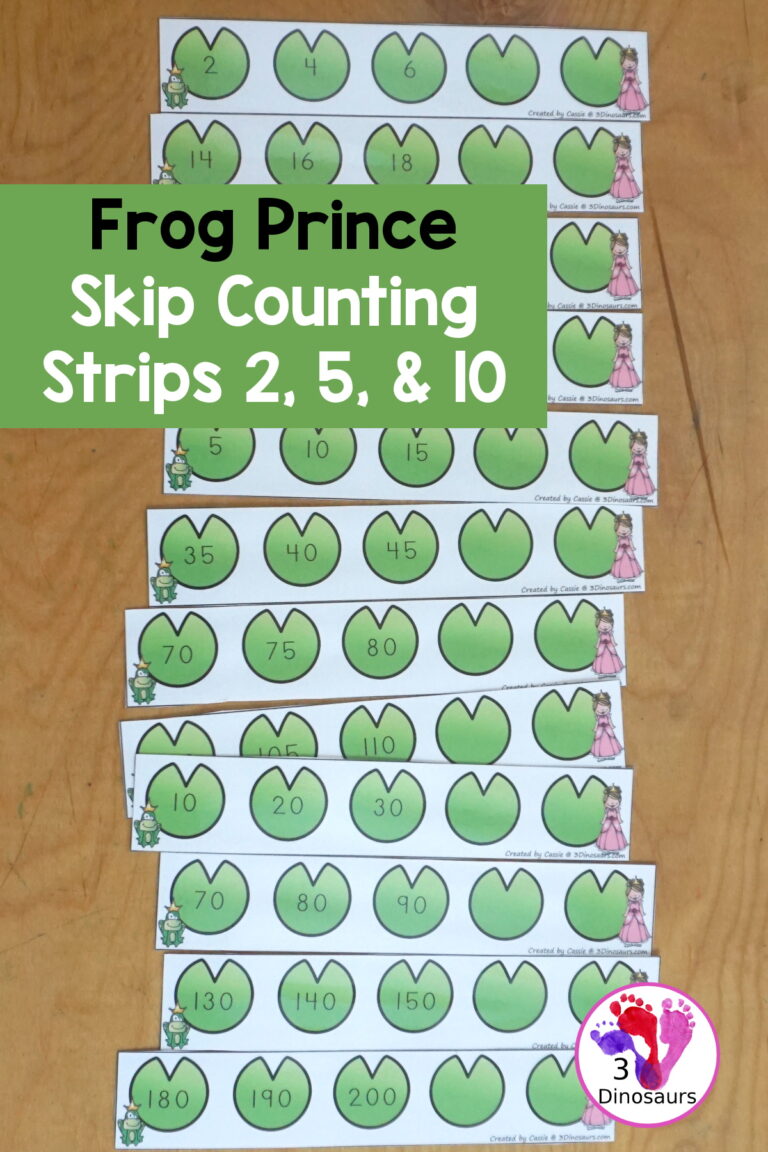 Free Frog Prince Skip Counting Strips: Skip Counting by 2, 5 & 10