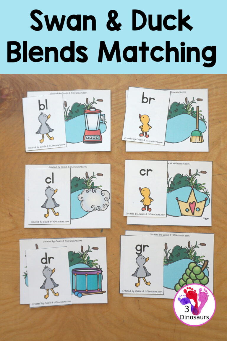 Free Swan & Duck Blends Sorting Printable