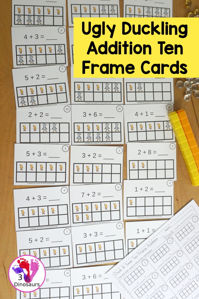 Free Ugly Duckling Ten Frame Addition Printables - Adding With Ducks and Swans
