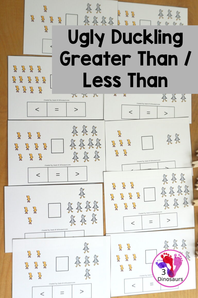 Free Ugly Duckling Greater Than & Less Than Clip Card Printables