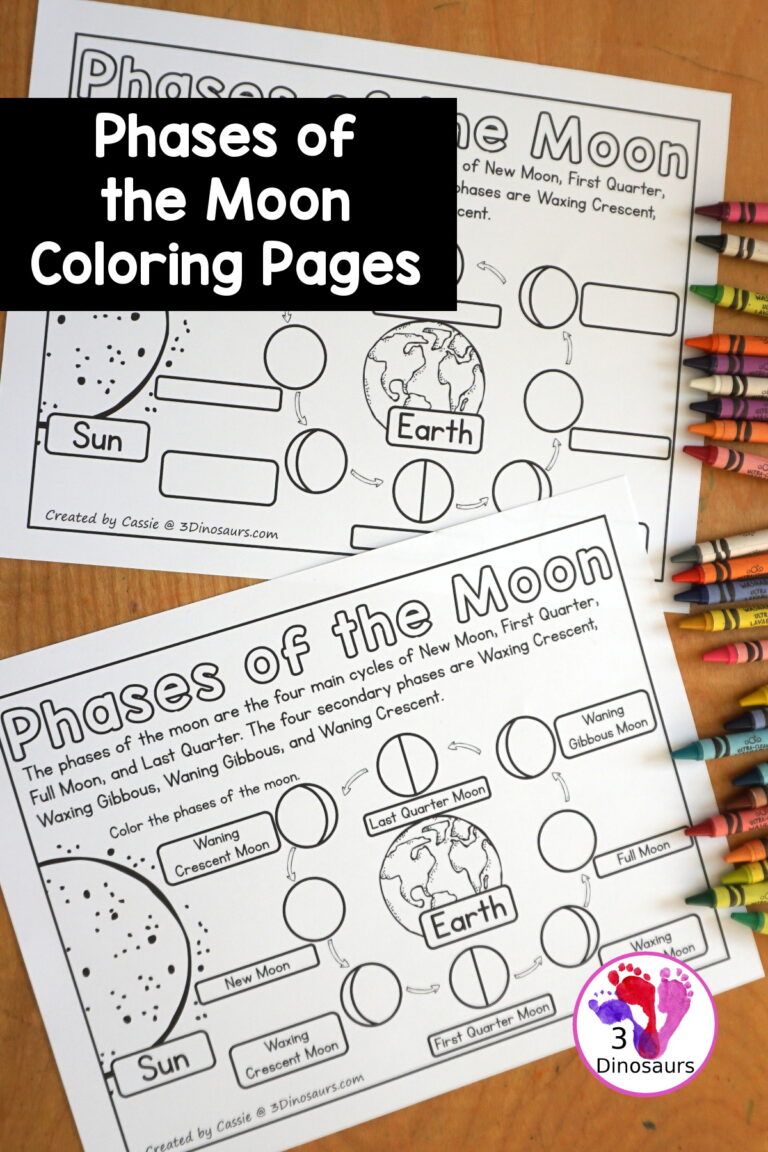 Free Phases of the Moon Coloring Page Printables
