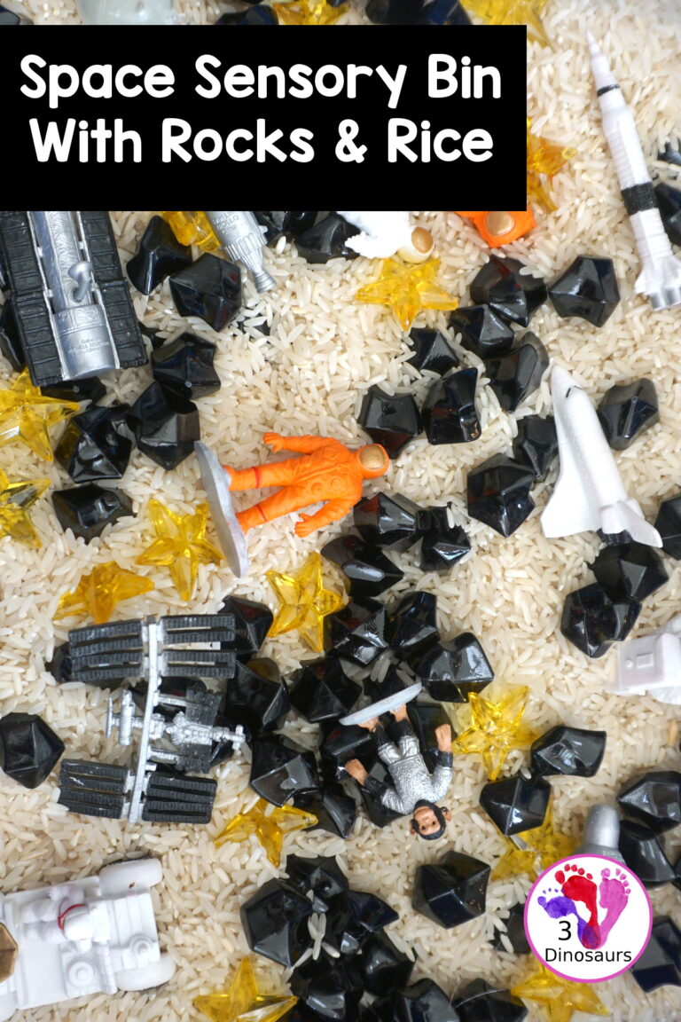 Space Rice and Rock Sensory Bin