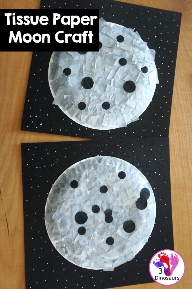 Tissue Paper Moon Paper Plate Craft