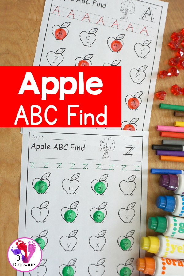 Apple ABC Letter Find Printable for the Alphabet
