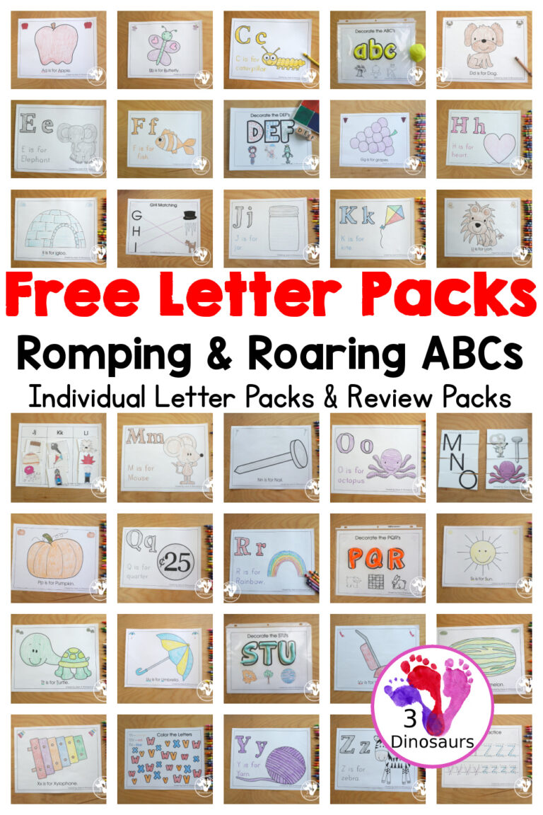 Free Romping & Roaring ABC Letter Pack Round Up!