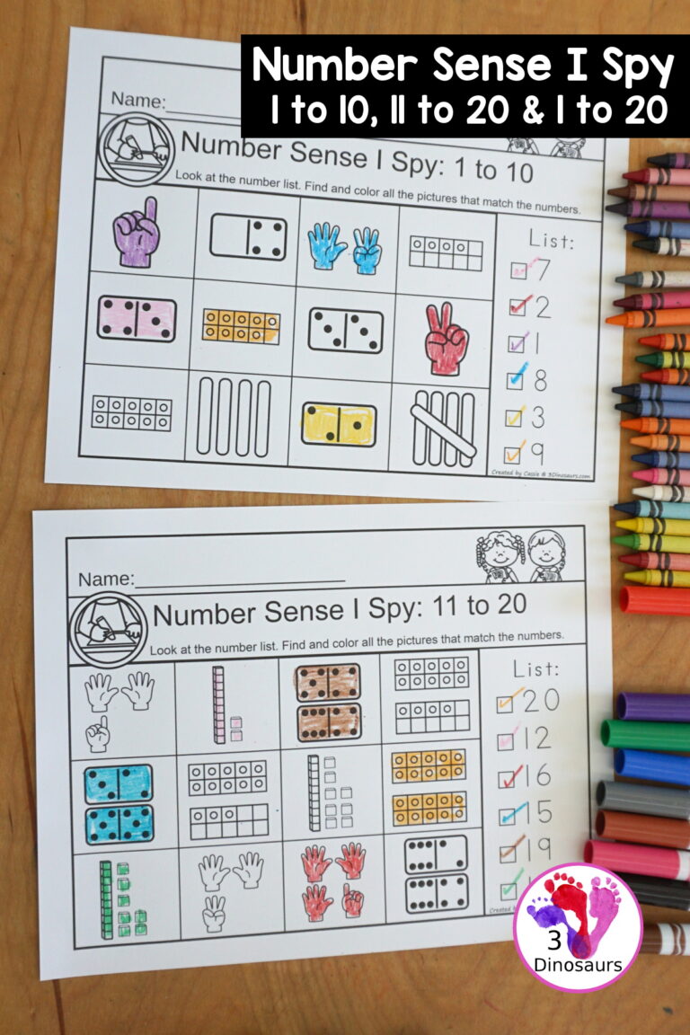 Number Sense I Spy Printable
