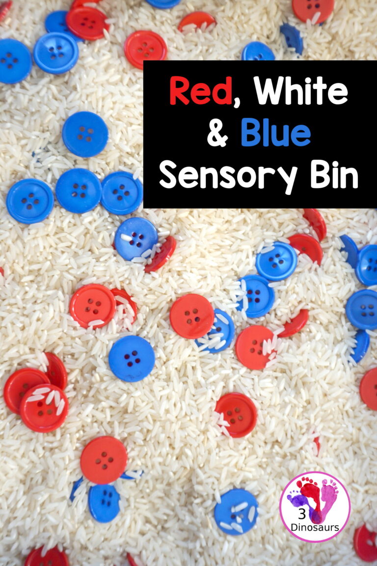 Red, White & Blue Button Sensory Bin