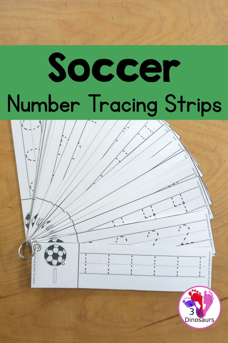 Free Soccer Number Tracing Strip Printable - Numbers 0 to 20
