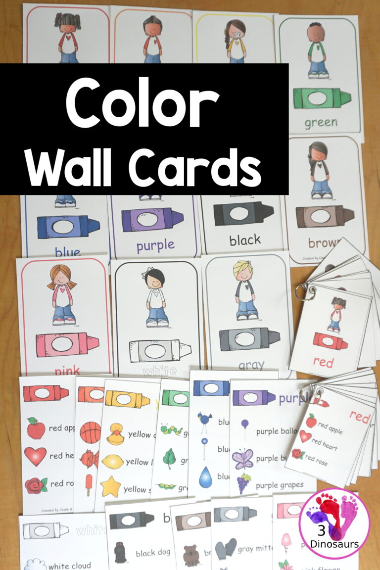 Color Word Wall Cards - Two Types of Wall Cards