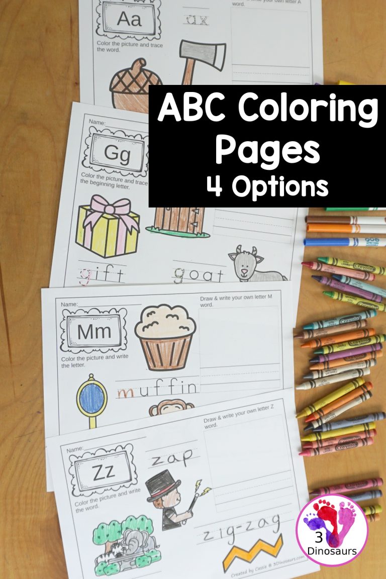 ABC Coloring Page Worksheets For Kids