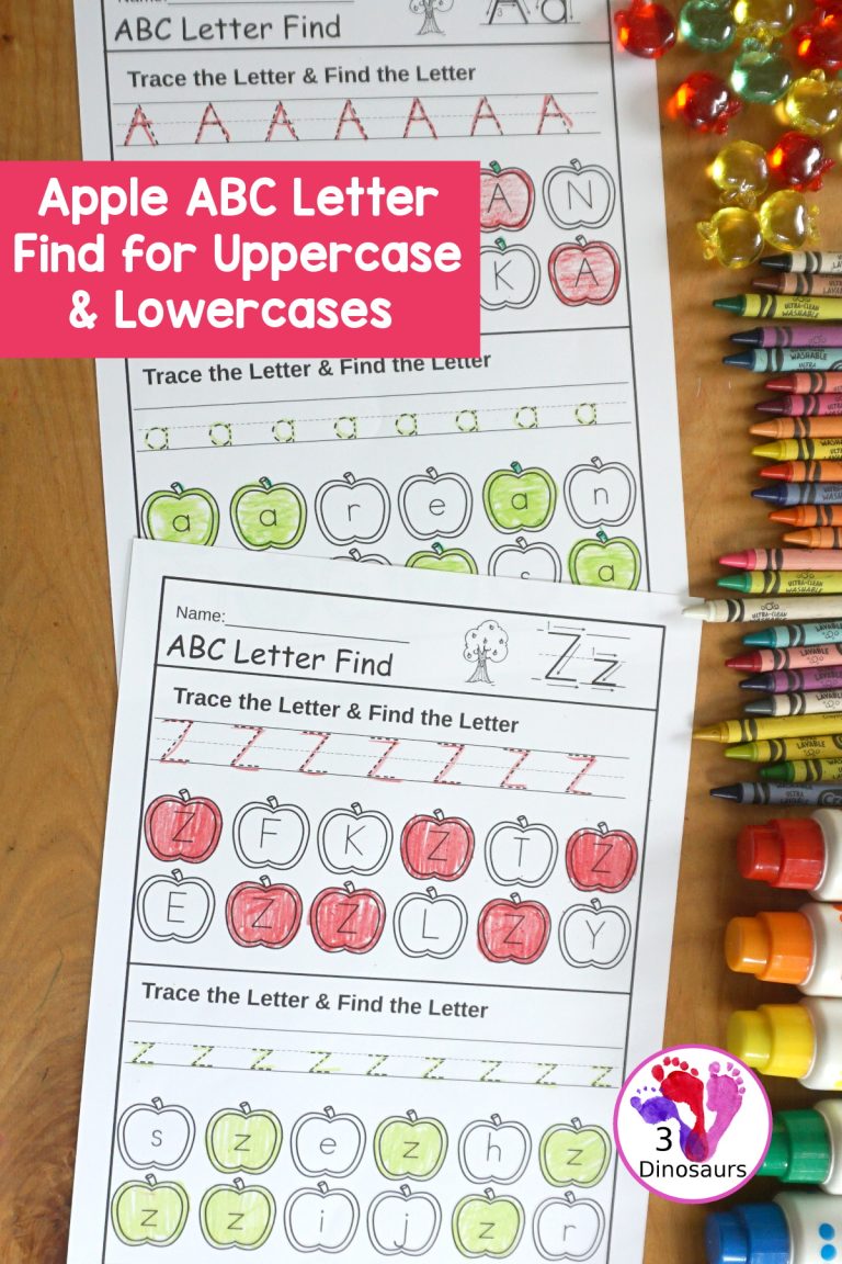 Apple ABC Letter Find for Uppercase & Lowercases Letters Printable