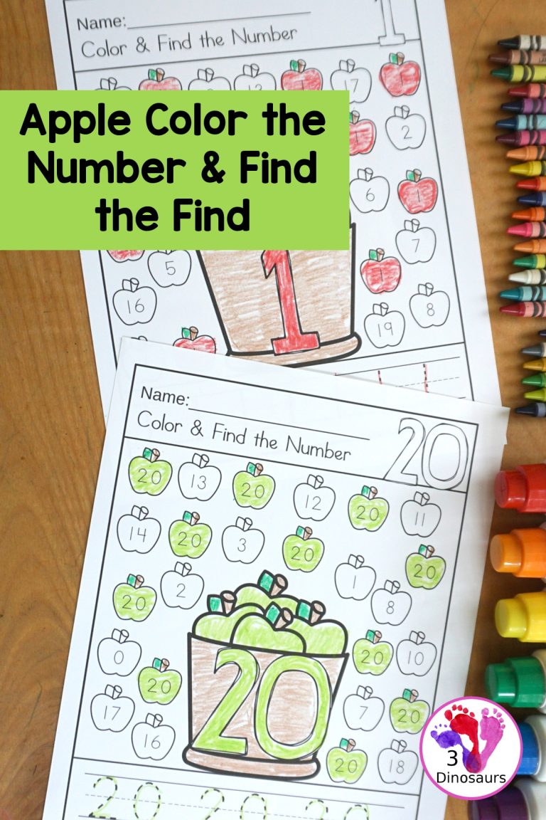 Apple Number Find & Color: Numbers 0 to 20