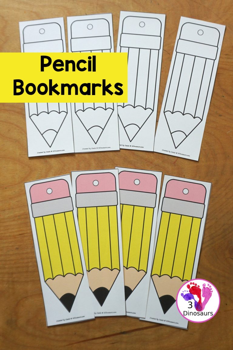 Free Pencil Bookmark Printables for Kids