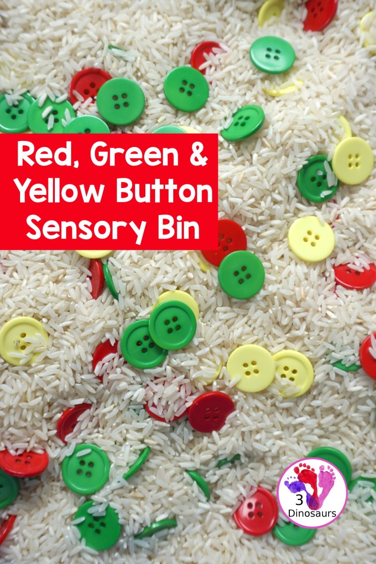 Red, Green & Yellow Button Sensory Bin