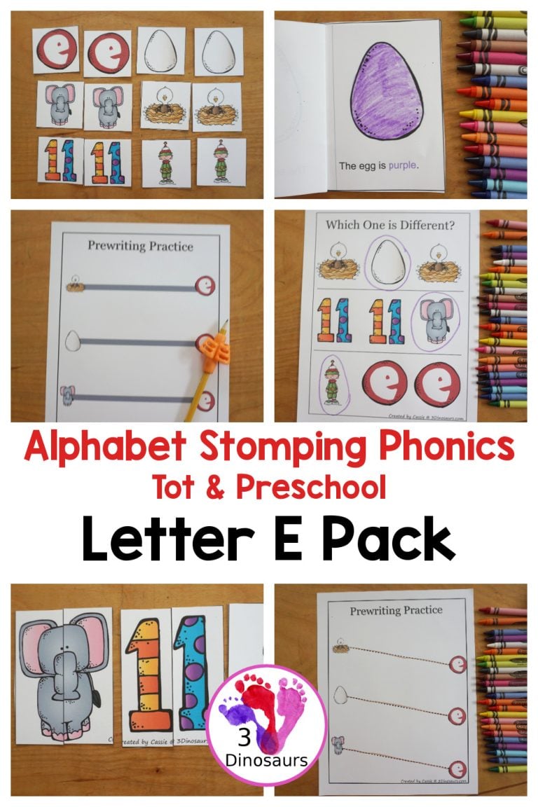 Free Alphabet Stomping Phonics E Tot-Preschool Pack