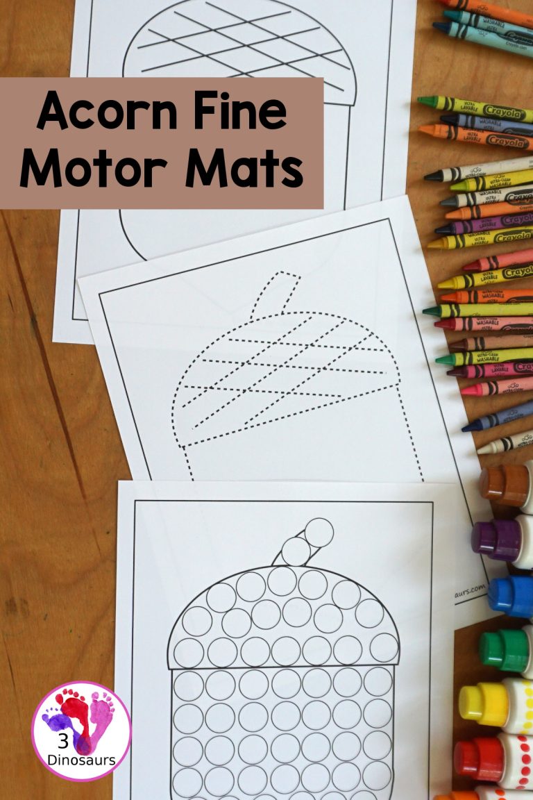 Free Acorn Fine Motor Mat Printables