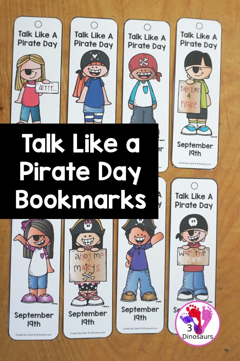 Free Talk Like a Pirate Day Bookmark Printables