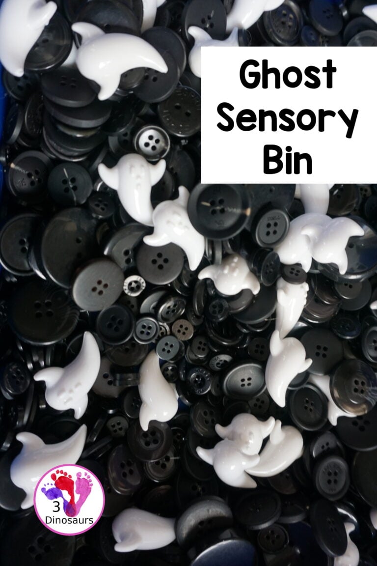 Ghost Button Sensory Bin