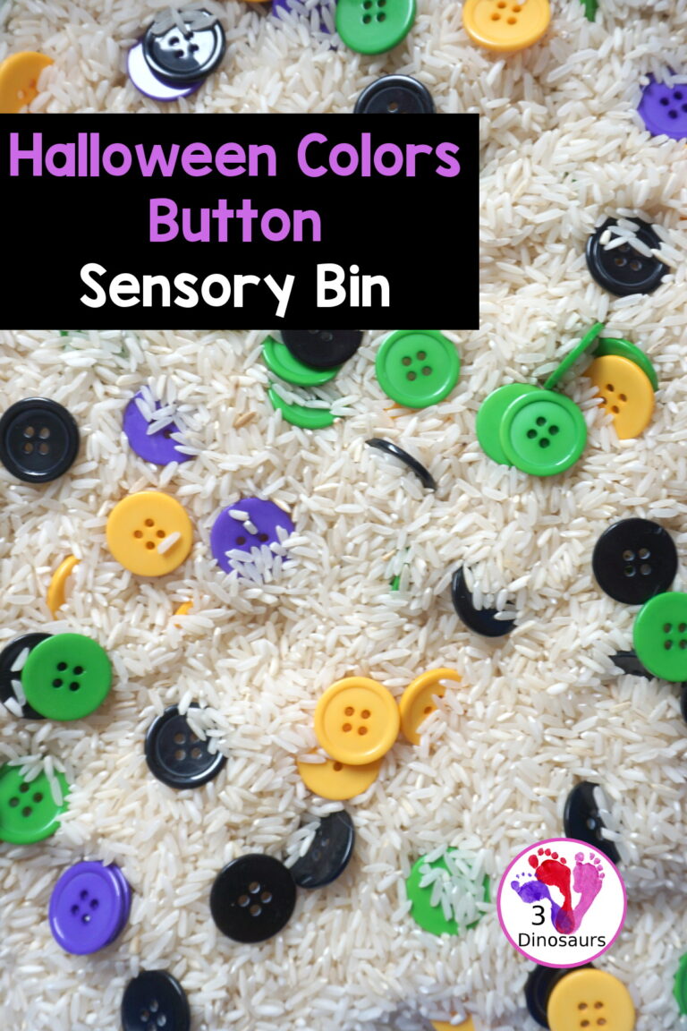Halloween Button Black, Orange, Green & Purple Sensory Bin